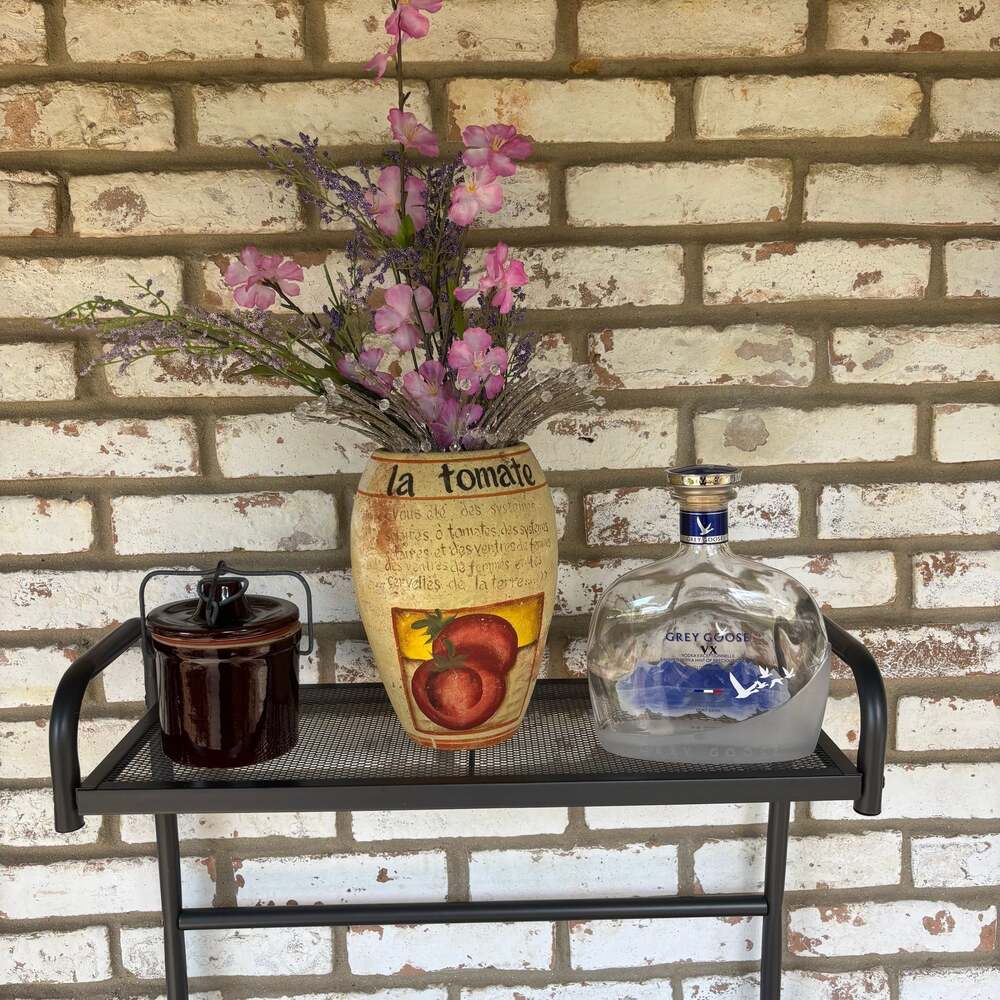 Decorative "La Tomate" Vase with Artificial Floral Arrangement